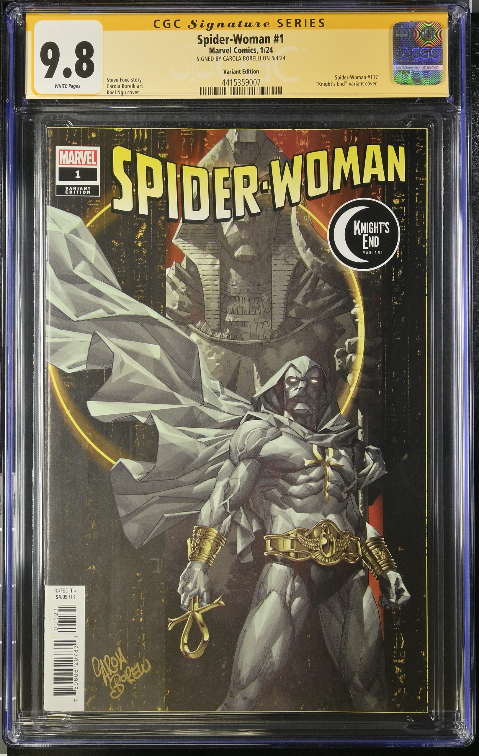 CGC 9.8 SPIDER-WOMAN #1 VARIANT SIGNED BY CAROLA BORELLI
