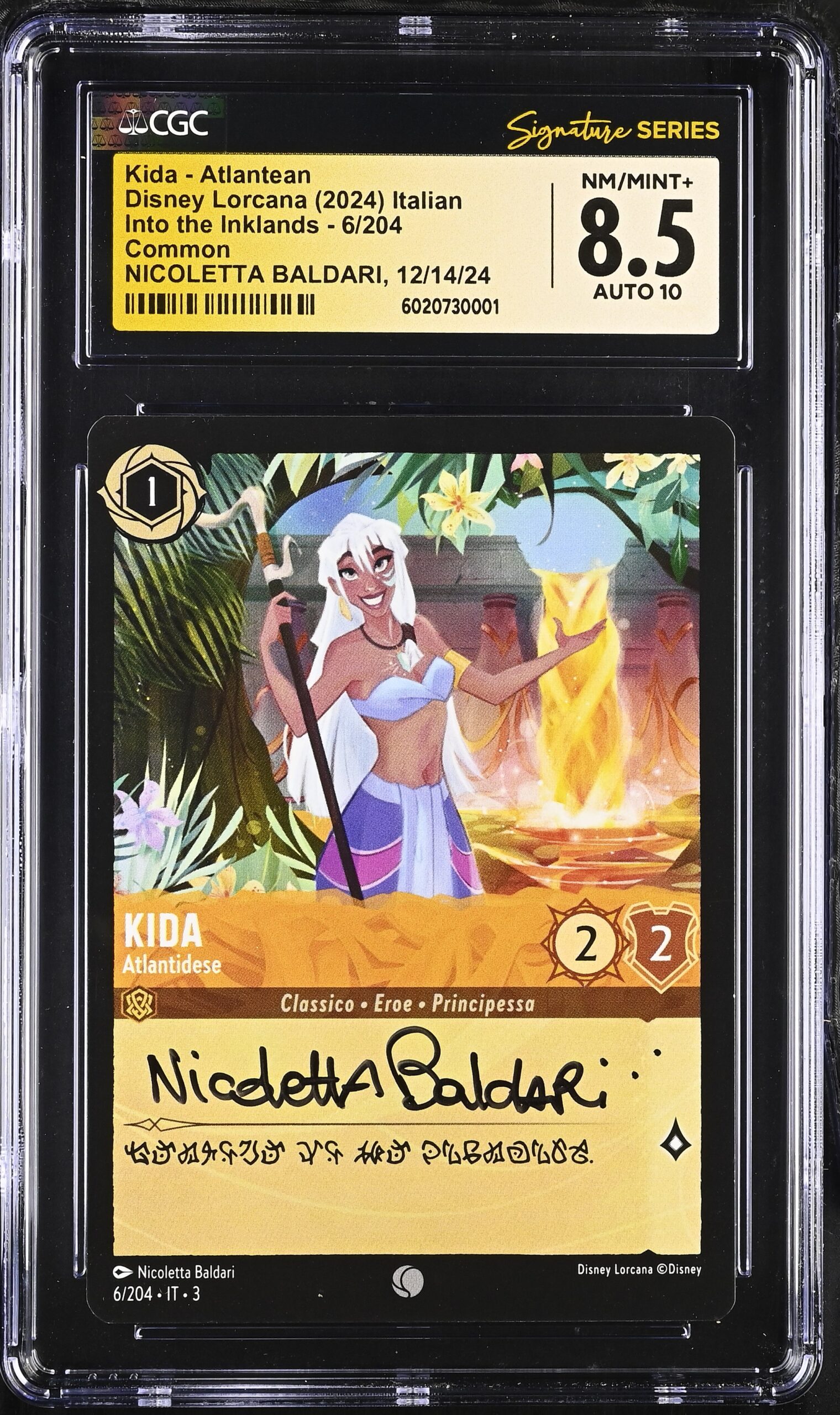 CGC CARD 8.5 Kida Disney Lorcana Signed Baldari