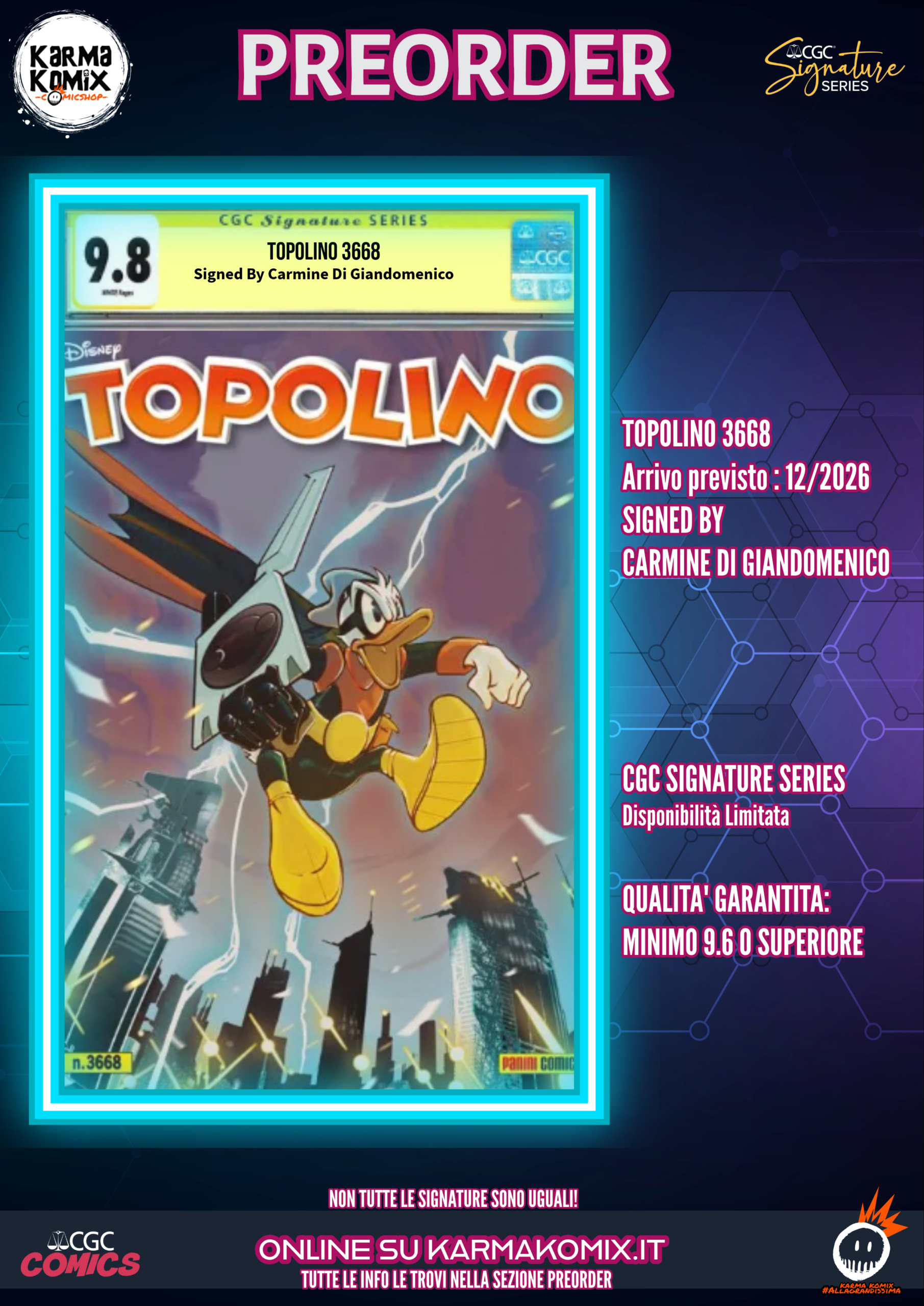 TOPOLINO 3668 - Instant Variant Signed By Carmine Di Giandomenico