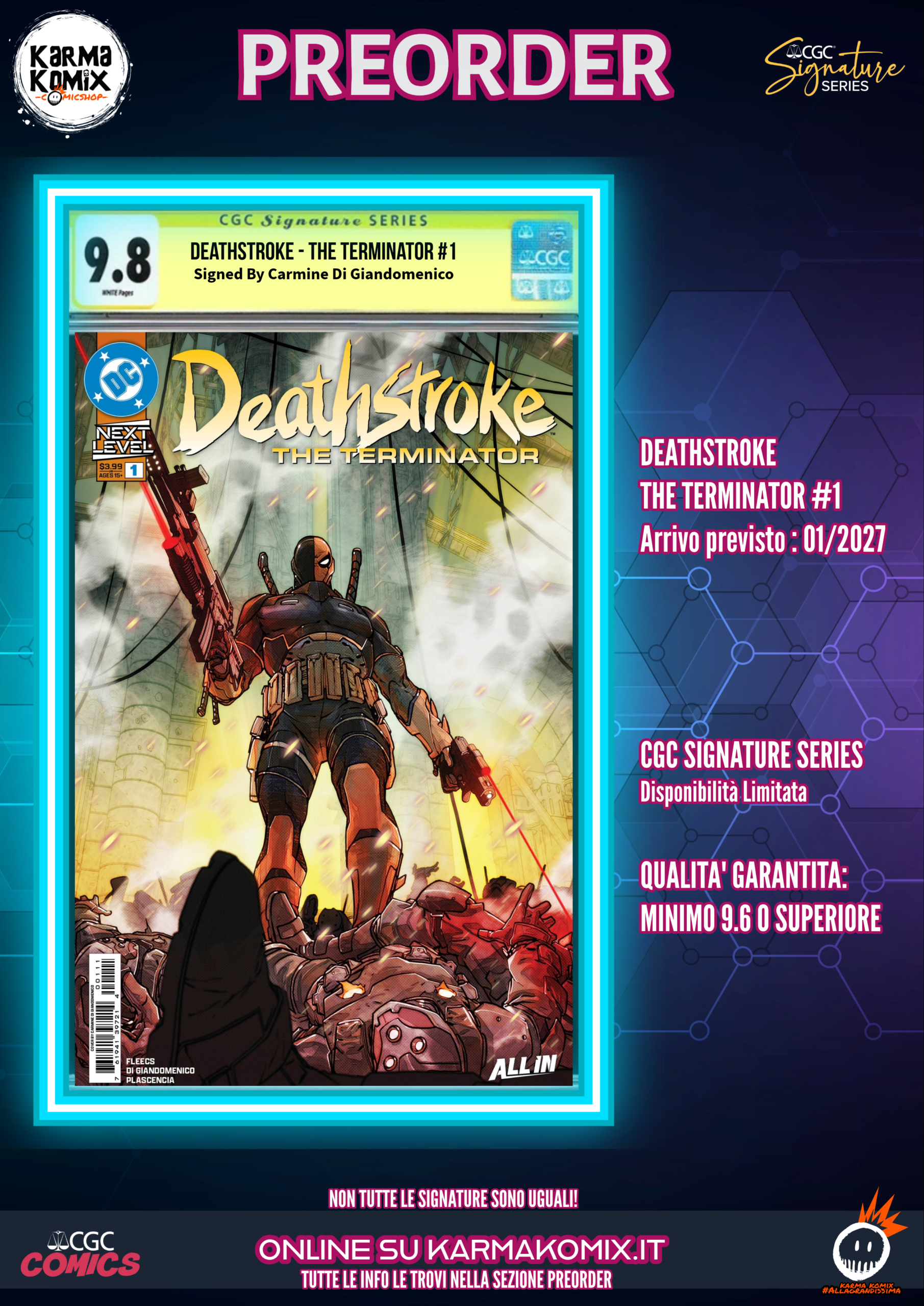 Deathstroke #1 CGC Signature Series - Carmine Di Giandomenico
